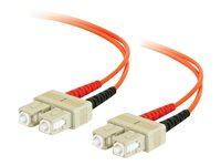 C2G Low-Smoke Zero-Halogen - Cable de interconexión - modo múltiple SC (M) a modo múltiple SC (M) - 2 m - fibra óptica - 50/125 micras - naranja 85304