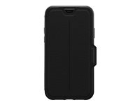 OtterBox Strada Series - Funda con tapa para teléfono móvil - cuero, policarbonato - negro sombra - para Apple iPhone 11 77-80248