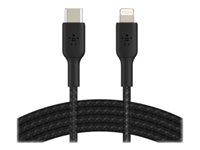 Belkin BOOST CHARGE - Cable Lightning - USB-C macho a Lightning macho - 2 m - negro - suministro de potencia USB (18W) - para Apple iPad/iPhone/iPod (Lightning) CAA004BT2MBK