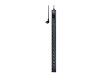 APC Easy Basic Rack PDU EPDU1116B-SCH - Unidad de distribución de potencia (montaje en bastidor) - CA 200/208/230 V - 3680 VA - input: CEE 7/4 - conectores de salida: 14 (CEE 7/3) - 0U - 3 m cable - negro - para P/N: AR9300SP, AR9300SP-R, AR9307SP, AR9307SP-R, SMC1000I-2UC, SMC1000IC, SMC1500I-2UC EPDU1116B-SCH