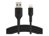Belkin BOOST CHARGE - Cable Lightning - Lightning macho a USB macho - 15 cm - negro - para Apple 10.5-inch iPad Pro; 12.9-inch iPad Pro (2nd generation); iPhone 11, 11 Pro, 11 Pro Max, 8, XR, XS, XS Max CAA001BT0MBK