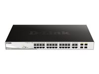 D-Link DGS 1210-24P - Conmutador - inteligente - 24 x 10/100/1000 (PoE+) + 4 x combo Gigabit Ethernet/Gigabit SFP - sobremesa, montaje en rack - PoE+ (193 W) DGS-1210-24P/E