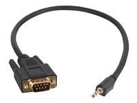 C2G Velocity DB9 Male to 3.5mm Male Adapter Cable - Cable serie - miniconector estéreo (M) a DB-9 (M) - 50 cm - moldeado, tornillos de mariposa - negro 87187