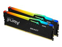 Kingston FURY Beast RGB - DDR5 - kit - 16 GB: 2 x 8 GB - DIMM de 288 contactos - 5600 MHz / PC5-44800 - CL40 - 1.25 V - sin búfer - on-die ECC KF556C40BBAK2-16