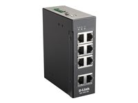D-Link DIS 100E-8W - Conmutador - sin gestionar - 8 x 10/100 - montaje en riel DIN, montaje en pared - alimentación cc DIS-100E-8W