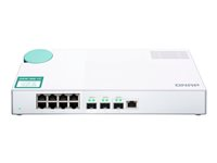 QNAP QSW-308-1C - Conmutador - sin gestionar - 2 x 10 Gigabit SFP+ + 1 x combo 10 Gigabit SFP+ + 8 x 10/100/1000 - sobremesa QSW-308-1C