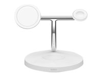 Belkin BOOST CHARGE PRO MagSafe 3-in-1 - Base de carga inalámbrica - 15 vatios - blanco - para Apple Wireless Charging Case; AirPods; AirPods Pro; iPhone 12, 13, 14; Watch WIZ009VFWH