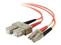 C2G Low-Smoke Zero-Halogen - Cable de interconexión - LC de modos múltiples (M) a modo múltiple SC (M) - 7 m - fibra óptica - 62,5/125 micras - naranja 85259