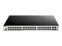 D-Link DGS 1510-52XMP - Conmutador - L3 - inteligente - 48 x 10/100/1000 (PoE+) + 4 x 10 Gigabit SFP+ - sobremesa, montaje en rack - PoE+ (370 W) DGS-1510-52XMP/E