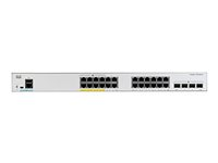 Cisco Catalyst 1000-24FP-4G-L - Conmutador - Gestionado - 24 x 10/100/1000 (PoE+) + 4 x Gigabit SFP (enlace ascendente) - montaje en rack - PoE+ (370 W) C1000-24FP-4G-L