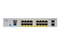 Cisco Catalyst 2960L-SM-16PS - Conmutador - inteligente - 16 x 10/100/1000 + 2 x Gigabit SFP (enlace ascendente) - módulo de conexión - PoE+ (120 W) WS-C2960L-SM-16PS