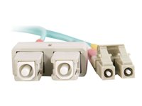 C2G LC-SC 10Gb 50/125 OM3 Duplex Multimode PVC Fiber Optic Cable (LSZH) - Cable de red - modo múltiple SC (M) a LC de modos múltiples (M) - 3 m - fibra óptica - impresión a dos caras - 50/125 micras - OM3 - sin halógenos - agua 85533