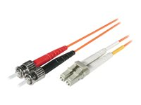 C2G LC-ST 62.5/125 OM1 Duplex Multimode PVC Fiber Optic Cable (LSZH) - Cable de interconexión - modo múltiple ST (M) a LC de modos múltiples (M) - 15 m - fibra óptica - impresión a dos caras - 62,5/125 micras - OM1 - sin halógenos - naranja 85462