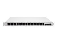 Cisco Meraki Cloud Managed MS225-48LP - Conmutador - Gestionado - 48 x 10/100/1000 (PoE+) + 4 x 10 Gigabit SFP+ (enlace de subida) - montaje en rack - PoE+ (370 W) MS225-48LP-HW