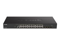 D-Link DXS 1210-28T - Conmutador - inteligente - 24 x 10GBase-T + 4 x 25 Gigabit SFP28 - montaje en rack DXS-1210-28T