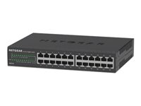 NETGEAR GS324v2 - Conmutador - sin gestionar - 24 x 10/100/1000 - sobremesa, montaje en rack, montaje en pared GS324-200EUS