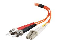 C2G LC-ST 50/125 OM2 Duplex Multimode PVC Fiber Optic Cable (LSZH) - Cable de red - modo múltiple ST (M) a LC de modos múltiples (M) - 1 m - fibra óptica - impresión a dos caras - 50/125 micras - OM2 - sin halógenos - naranja 85492