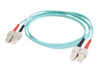 C2G SC-SC 10Gb 50/125 OM3 Duplex Multimode PVC Fiber Optic Cable (LSZH) - Cable de red - modo múltiple SC (M) a modo múltiple SC (M) - 10 m - fibra óptica - impresión a dos caras - 50/125 micras - OM3 - sin halógenos - agua 85518