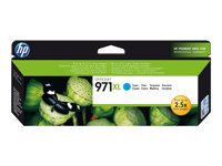 HP 971XL - Alto rendimiento - cián - original - cartucho de tinta - para Officejet Pro X451dn, X451dw, X476dn MFP, X476dw MFP, X551dw, X576dw MFP CN626AE