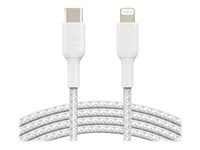 Belkin BOOST CHARGE - Cable Lightning - USB-C macho a Lightning macho - 2 m - blanco - suministro de potencia USB (18W) - para Apple iPad/iPhone/iPod (Lightning) CAA004BT2MWH