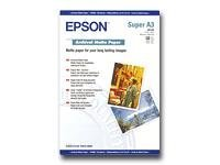 Epson Archival - Mate - Super A3/B (330 x 483 mm) - 192 g/m² - 50 hoja(s) papel - para SureColor SC-P700, P7500, P900, P9500, T2100, T3100, T3400, T3405, T5100, T5400, T5405 C13S041340