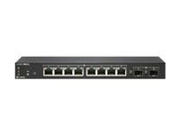 SonicWall Switch SWS12-8POE - Conmutador - Gestionado - 8 x 10/100/1000 (PoE) + 2 x Gigabit SFP - sobremesa - PoE (55 W) - NFR, demostración 02-SSC-4864