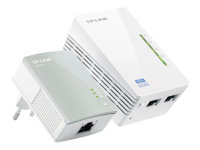 TP-LINK TL-WPA4220KIT AV500 2-Port Wifi Powerline Adapter Starter Kit - Kit adaptador de línea eléctrica - HomePlug AV (HPAV) - 802.11b/g/n - conectable en la pared TL-WPA4220 KIT