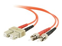 C2G SC-ST 50/125 OM2 Duplex Multimode PVC Fiber Optic Cable (LSZH) - Cable de red - modo múltiple SC (M) a modo múltiple ST (M) - 5 m - fibra óptica - impresión a dos caras - 50/125 micras - OM2 - sin halógenos - naranja 85483