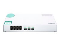 QNAP QSW-308S - Conmutador - sin gestionar - 3 x 10 Gigabit SFP+ + 8 x 10/100/1000 - sobremesa QSW-308S
