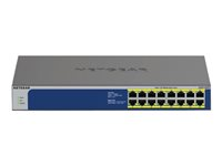 NETGEAR GS516PP - Conmutador - sin gestionar - 16 x 10/100/1000 (PoE+) - sobremesa, montaje en rack - PoE+ (260 W) GS516PP-100EUS