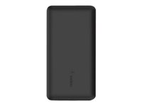 Belkin - Cargador portátil - 10000 mAh - 15 vatios - 3 conectores de salida (2 x USB, USB-C) - negro BPB011BTBK