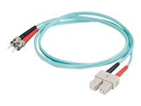 C2G SC-ST 10Gb 50/125 OM3 Duplex Multimode PVC Fiber Optic Cable (LSZH) - Cable de red - modo múltiple ST (M) a modo múltiple SC (M) - 3 m - fibra óptica - impresión a dos caras - 50/125 micras - OM3 - sin halógenos - agua 85524