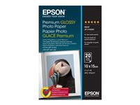 Epson Premium - Brillante - blanco - 100 x 150 mm - 255 g/m² - 20 hoja(s) papel fotográfico brillante - para EcoTank ET-2650, 2710, 2711, 2720, 2726, 2756, 4700; Expression Home HD XP-15000 C13S041706