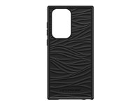 LifeProof WAKE - Carcasa trasera para teléfono móvil - 85 % de plástico reciclado procedente del océano - negro - patrón de olas suaves - para Samsung Galaxy S22 Ultra 77-86654