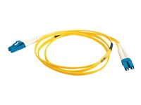C2G LC-LC 9/125 OS1 Duplex Singlemode PVC Fiber Optic Cable (LSZH) - Cable de interconexión - modo simple LC (M) a modo simple LC (M) - 10 m - fibra óptica - impresión a dos caras - 9/125 micrones - OS1 - sin halógenos - amarillo 85609