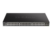 D-Link DGS 1250-52XMP - Conmutador - L3 Lite - inteligente - 48 x 10/100/1000 (PoE) + 4 x 10 Gigabit SFP+ - montaje en rack - PoE (370 W) DGS-1250-52XMP/E