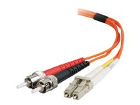 C2G Low-Smoke Zero-Halogen - Cable de interconexión - LC de modos múltiples (M) a modo múltiple ST (M) - 1 m - fibra óptica - 62,5/125 micras - naranja 85271