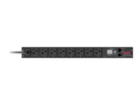 APC Switched Rack PDU AP7901B - Unidad de distribución de potencia (montaje en bastidor) - CA 120 V - input: NEMA L5-20 - conectores de salida: 8 (NEMA 5-20) - 1U - 3.66 m cable - negro - para P/N: SMX1000C, SMX1500RM2UC, SMX1500RM2UCNC, SMX750C, SMX750CNC, SRT2K2RXLNX145 AP7901B
