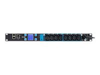 Eaton ePDU G3 Managed - Unidad de distribución de potencia (montaje en bastidor) - CA 230 V - 1 fase - Ethernet 10/100, RS-232 - input: IEC 60320 C20 - conectores de salida: 8 (IEC 60320 C13) - 1U - 3 m cable EMAH28