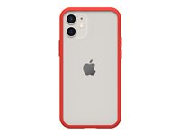 OtterBox React Series - Carcasa trasera para teléfono móvil - compatibilidad con MagSafe - rojo encendido - para Apple iPhone 12 mini 77-81058