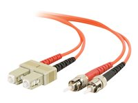 C2G ST-ST 50/125 OM2 Duplex Multimode PVC Fiber Optic Cable (LSZH) - Cable de interconexión - modo múltiple ST (M) a modo múltiple ST (M) - 10 m - fibra óptica - impresión a dos caras - 50/125 micras - OM2 - sin halógenos - naranja 85473