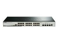 D-Link DGS 1510-28X - Conmutador - L3 - inteligente - 24 x 10/100/1000 + 4 x 10 Gigabit SFP+ - sobremesa, montaje en rack DGS-1510-28X/E