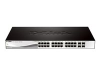 D-Link Web Smart DGS-1210-28 - Conmutador - Gestionado - 24 x 10/100/1000 + 4 x Gigabit SFP - sobremesa, montaje en rack DGS-1210-28/E