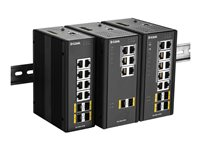 D-Link DIS 300G-8PSW - Conmutador - Gestionado - 4 x 10/100/1000 (PoE+) + 2 x 10/100/1000 + 2 x 100/1000 SFP - montaje en riel DIN, montaje en pared - PoE+ (120 W) DIS-300G-8PSW