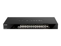 D-Link DGS 1520-28 - Conmutador - L3 - inteligente - 24 x 10/100/1000 + 2 x Gigabit SFP + 2 x 10 Gigabit SFP+ - montaje en rack DGS-1520-28