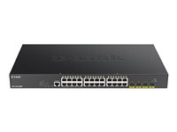 D-Link DGS 1250-28XMP - Conmutador - L3 Lite - inteligente - 24 x 10/100/1000 (PoE) + 4 x 10 Gigabit SFP+ - montaje en rack - PoE (370 W) DGS-1250-28XMP/E