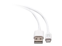 C2G 10ft Lightning to USB A - Power, Sync and Charging Cable - MFi - White - Cable Lightning - USB macho a Lightning macho - 3.05 m - blanco - para Apple iPad/iPhone/iPod (Lightning) C2G29907