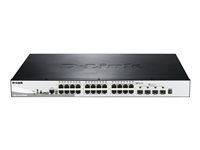 D-Link DGS 1510-28XMP - Conmutador - L3 - inteligente - 24 x 10/100/1000 (PoE+) + 4 x 10 Gigabit SFP+ - sobremesa, montaje en rack - PoE+ (370 W) DGS-1510-28XMP/E