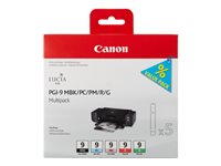 Canon PGI-9 MBK/PC/PM/R/G Multi-Pack - Paquete de 5 - rojo, verde, negro mate, photo cyan, photo magenta - original - depósito de tinta - para PIXMA Pro9500, Pro9500 Mark II 1033B013