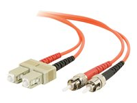 C2G SC-ST 50/125 OM2 Duplex Multimode PVC Fiber Optic Cable (LSZH) - Cable de red - modo múltiple SC (M) a modo múltiple ST (M) - 3 m - fibra óptica - impresión a dos caras - 50/125 micras - OM2 - sin halógenos - naranja 85482